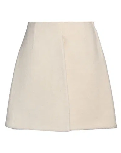 Jil Sander Woman Mini Skirt Ivory Size 6 Virgin Wool, Alpaca Wool, Polyamide In Neutral