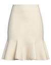 Jil Sander Woman Mini Skirt Ivory Size 6 Wool, Cashmere In White
