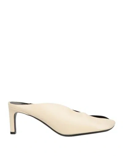 Jil Sander Woman Mules & Clogs Beige Size 7.5 Calfskin