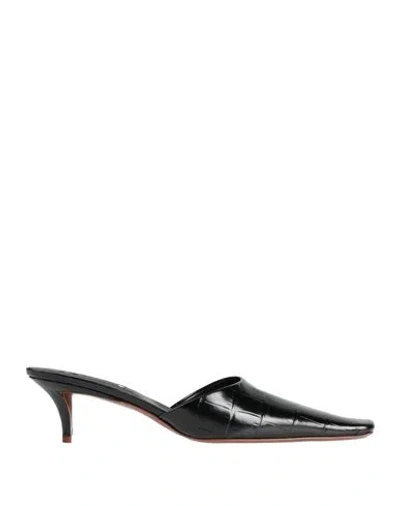 Jil Sander Woman Mules & Clogs Black Size 6 Soft Leather