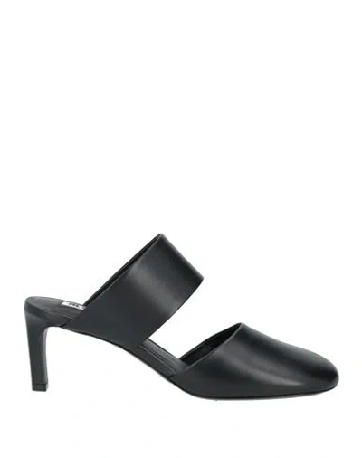 Jil Sander Woman Mules & Clogs Black Size 6 Calfskin