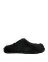 Jil Sander Crossover-strap Shearling Slides In Black