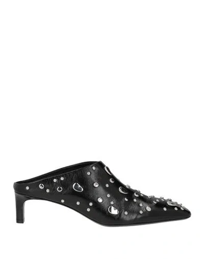 Jil Sander Woman Mules & Clogs Black Size 8 Leather