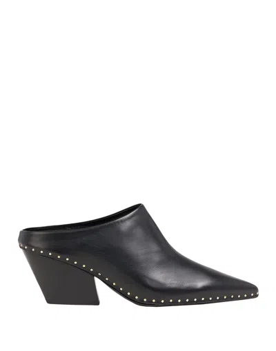 Jil Sander Woman Mules & Clogs Black Size 8 Soft Leather