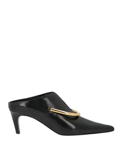 Jil Sander Woman Mules & Clogs Black Size 8.5 Leather