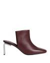 Jil Sander Woman Mules & Clogs Burgundy Size 8 Leather In Red
