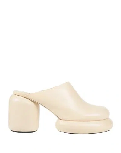 Jil Sander Woman Mules & Clogs Cream Size 10.5 Soft Leather In Multi