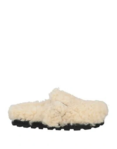 Jil Sander Woman Mules & Clogs Ivory Size 8 Shearling In White