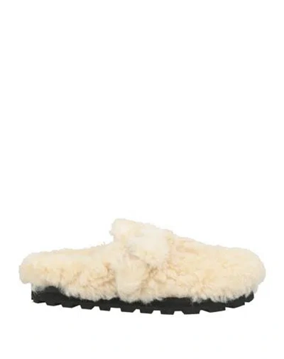Jil Sander+ Woman Mules & Clogs Ivory Size 8 Shearling In White