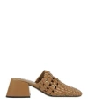 Jil Sander Woman Mules & Clogs Khaki Size 8 Soft Leather In Beige