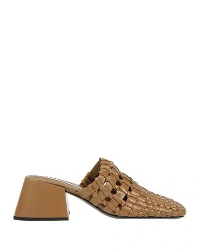 Jil Sander Woman Mules & Clogs Khaki Size 8 Soft Leather In Beige