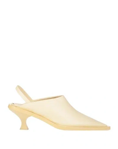 Jil Sander Woman Mules & Clogs Pastel Yellow Size 8 Lambskin
