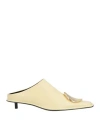 Jil Sander Woman Mules & Clogs Pastel Yellow Size 8 Leather
