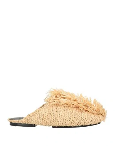 Jil Sander + Woman Mules & Clogs Sand Size 8 Natural Raffia In Neutral