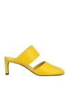 Jil Sander Woman Mules & Clogs Yellow Size 7 Calfskin