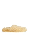 Jil Sander Off-white Shearling Slippers In Yellow