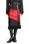 Jil Sander Abstract Straight Ruched Midi Skirt In Multicolor