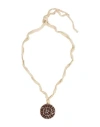 Jil Sander Woman Necklace Brown Size - Textile Fibers, Metal In Brown