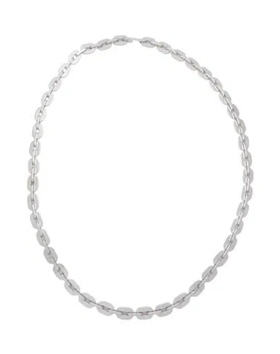 Jil Sander Woman Necklace Silver Size - Metal In Metallic