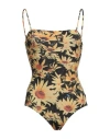 JIL SANDER JIL SANDER WOMAN ONE-PIECE SWIMSUIT YELLOW SIZE M POLYAMIDE, ELASTANE