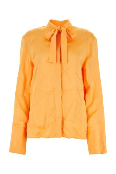 Jil Sander Woman Orange Satin Shirt