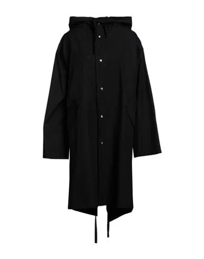 Jil Sander Woman Overcoat & Trench Coat Black Size 2 Cotton