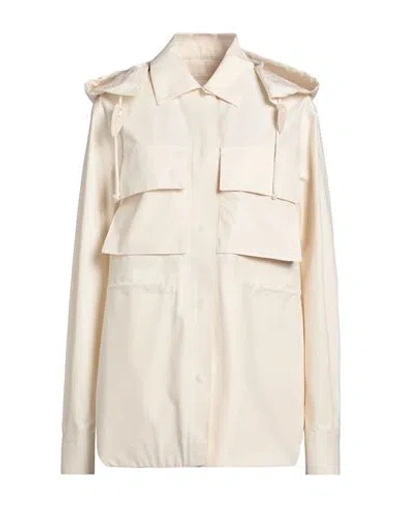Jil Sander Woman Overcoat Cream Size 2 Cotton In White