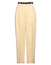 Jil Sander Woman Pants Apricot Size 4 Wool, Cow Leather In Orange