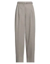 Jil Sander Woman Pants Beige Size 10 Virgin Wool, Cow Leather In Beige