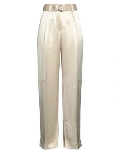 Jil Sander Woman Pants Beige Size 8 Acetate