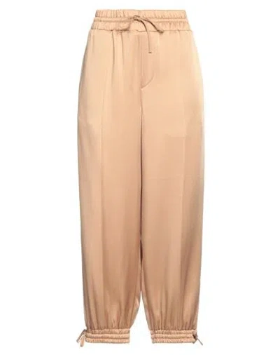 JIL SANDER JIL SANDER WOMAN PANTS CAMEL SIZE 12 ACETATE, VISCOSE