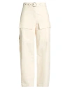 Jil Sander + Woman Pants Cream Size 2 Cotton In Neutral