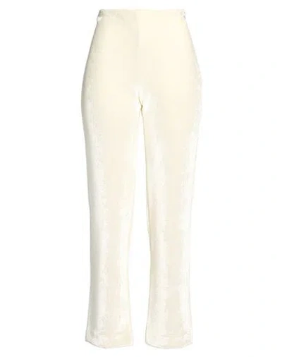Jil Sander Woman Pants Cream Size 4 Viscose, Virgin Wool, Polyamide, Elastane In White