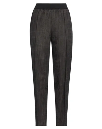 Jil Sander Woman Pants Dark Brown Size 8 Virgin Wool, Linen, Viscose, Polyester, Cotton