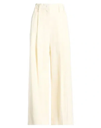 Jil Sander Woman Pants Ivory Size 32 Viscose, Silk In Neutral