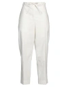 Jil Sander + Woman Pants Ivory Size L Cotton In White