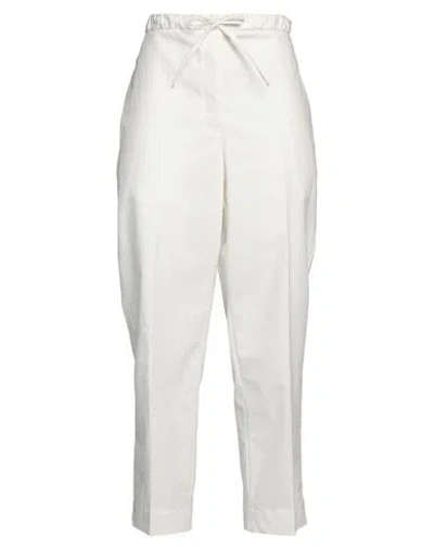 JIL SANDER JIL SANDER WOMAN PANTS IVORY SIZE 4 COTTON