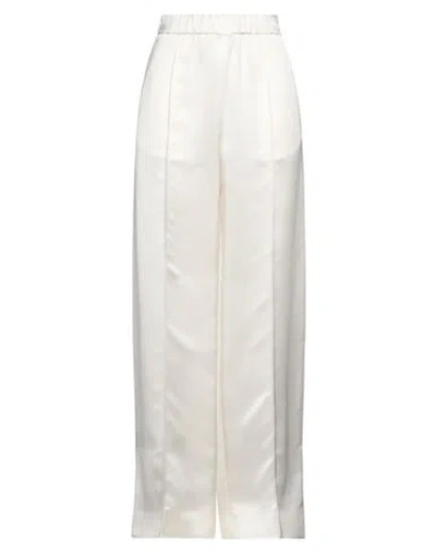 Jil Sander Woman Pants Ivory Size 4 Cupro, Viscose