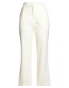 Jil Sander Woman Pants Ivory Size 6 Wool In White