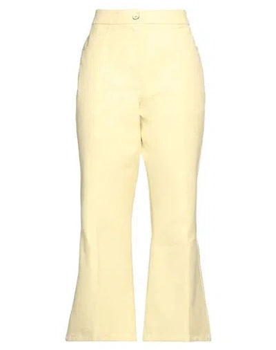 Jil Sander Woman Pants Light Yellow Size 10 Cotton