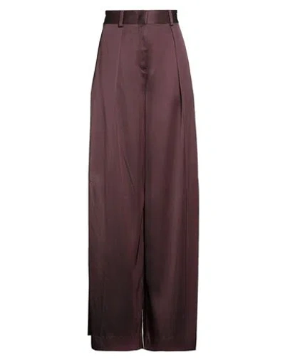 Jil Sander Woman Pants Plum Size 8 Viscose, Silk In Purple