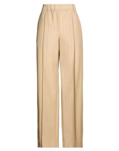 Jil Sander Woman Pants Sand Size 4 Wool, Mohair Wool In Brown