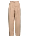 Jil Sander Beige Pants With High Waist And Belt And Pences On The Front In Neutral