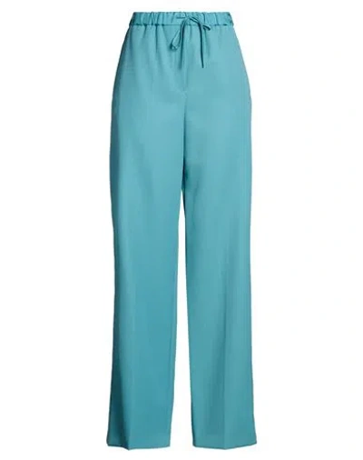 Jil Sander Woman Pants Turquoise Size 6 Wool In Blue