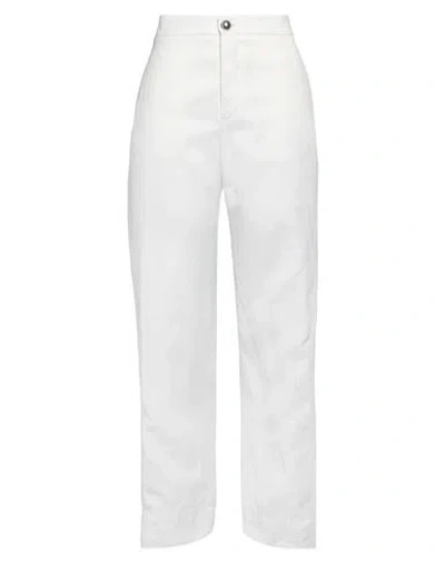 Jil Sander Woman Pants White Size 4 Viscose, Linen, Cotton