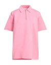 Jil Sander Zipped Polo Shirt In Pink