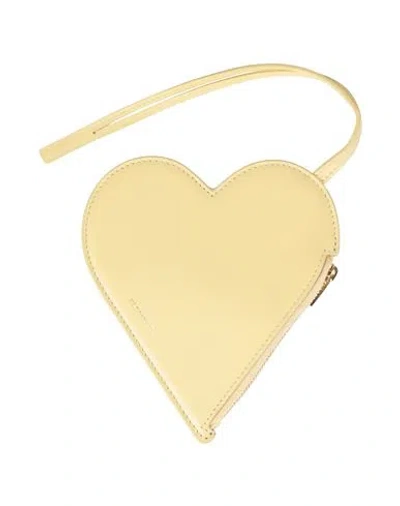 Jil Sander Woman Pouch Pastel Yellow Size - Cow Leather