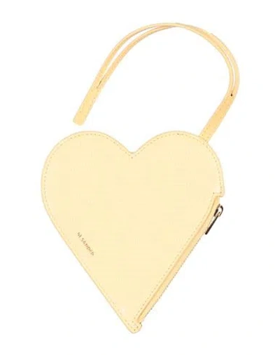 Jil Sander Woman Pouch Pastel Yellow Size - Cow Leather In Nude