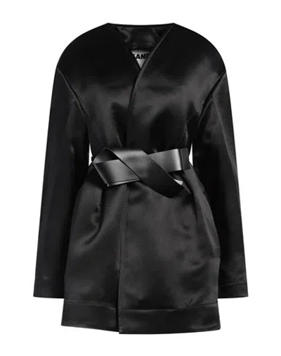 Jil Sander Woman Puffer Black Size 4 Acetate, Cotton, Cow Leather, Ovine Leather