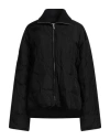 Jil Sander Woman Puffer Black Size 6 Viscose, Virgin Wool